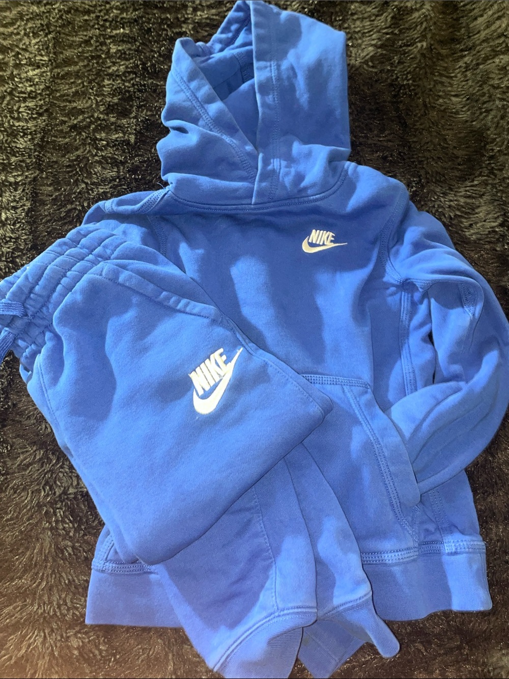 Nike Youth Blue Hoodie and Joggers Set with White Logos
